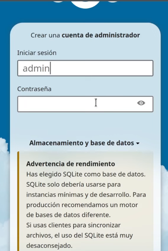 Crear Cuenta Nextcloud