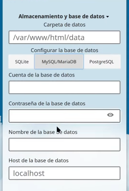 Crear Cuenta Nextcloud