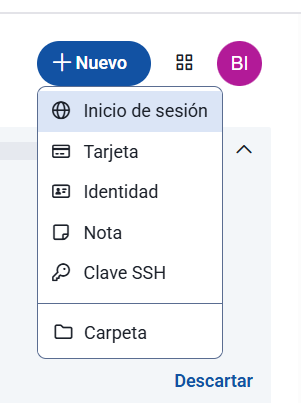 Creación cuenta Vaultwarden
